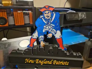 Pat the Patriot-New England Patriots with skyline