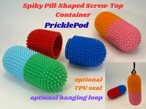 PricklePod Spiky Pill‑Shaped Screw‑Top Container