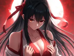 Anime Girl Samurai (Ledlampa bakom tavlan)
