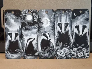 Set of 5 badger bookmarks