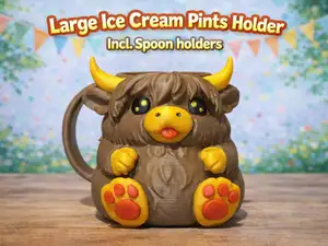Chubby Highland Cow Ice Cream Pints Holder