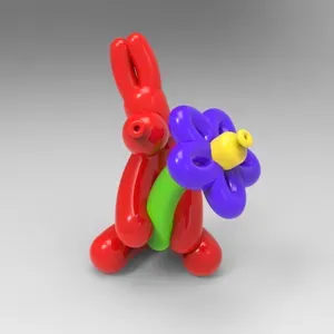 Dog balloon with flower
