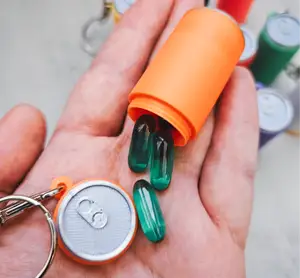 Mini Soda Can Keychain Storage w/ MicroSD Slot