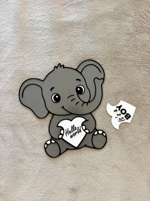 Cute Baby Elephant Milestone Sign with Plaques — Фото 3 из 6