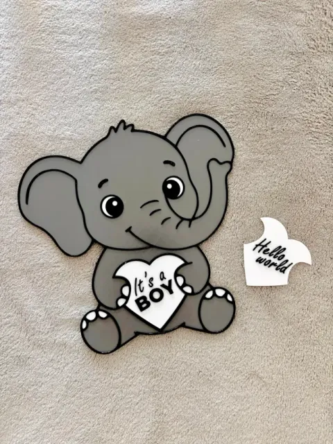 Cute Baby Elephant Milestone Sign with Plaques — Фото 2 из 6