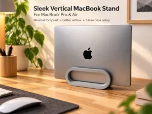 (Parametric) Sleek Vertical Laptop Stand