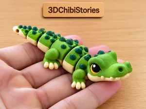 Cute Mini Crocodile Flexi Keychain | Single Color