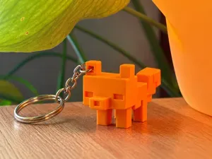 Minecraft Fox - pixel keychain