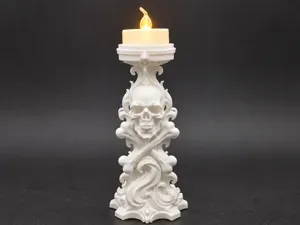 Gothic Skull LED Tealight Stand – Spooky Halloween