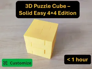 3D Puzzle Cube – Solid Easy 4×4 Edition