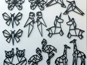 Origami Animal Earring Jewelry Keychain Cute Zoo