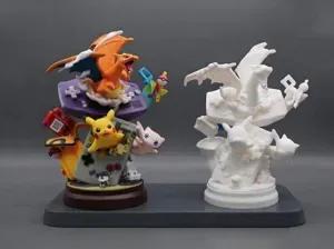 Diorama Pokémon Console Charizard - Pikachu - Mew