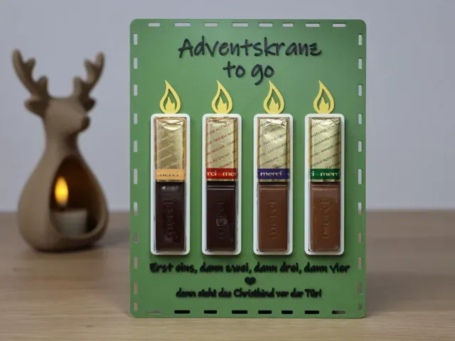 Adventskranz To Go – Schokoladenhalter für Merci