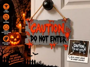 CAUTION – DO NOT ENTER | Halloween Sign