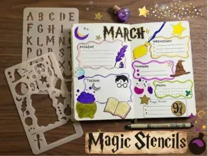 Alphabet & Journaling Stencils for Art - 2 Pack