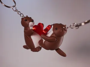 Cute magnetic heart Marmot keychains