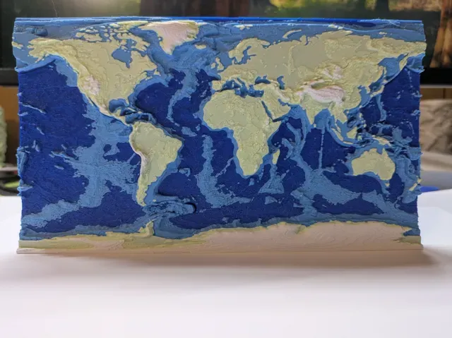 World Map – Topography & Bathymetry