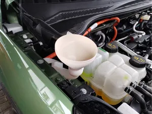 Washer fluid funnel, windshield funnel, oil funnel