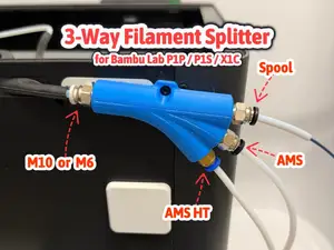 Bambu Lab 3-Way Filament Splitter for P1P P1S X1C