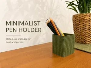 Minimalist Ribbed Pen Holder | Desk Organizer