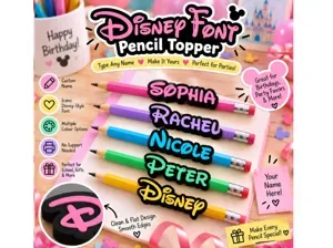 Parametric Disney Font Pencil Name Topper Pen