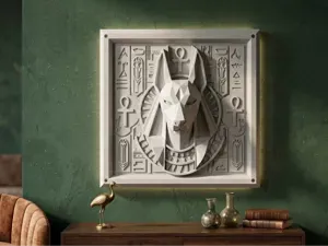 3D Geometric Anubis Wall Art