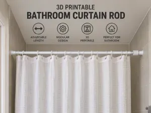 Adjustable Bathroom Curtain Rod – Modular