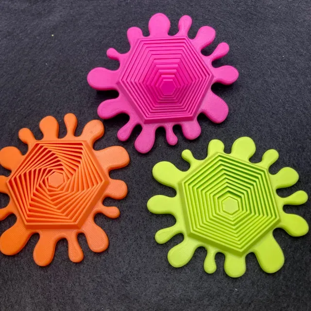 Splat Hexagon Fidget Toy - Print in Place ~48 min — Фото 7 из 13