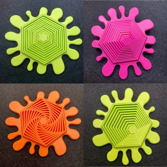 Splat Hexagon Fidget Toy - Print in Place ~48 min — Фото 8 из 13