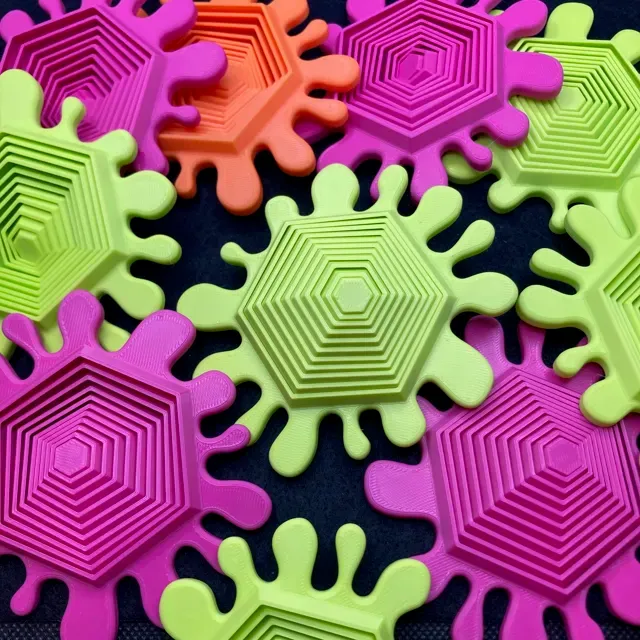 Splat Hexagon Fidget Toy - Print in Place ~48 min — Фото 13 из 13