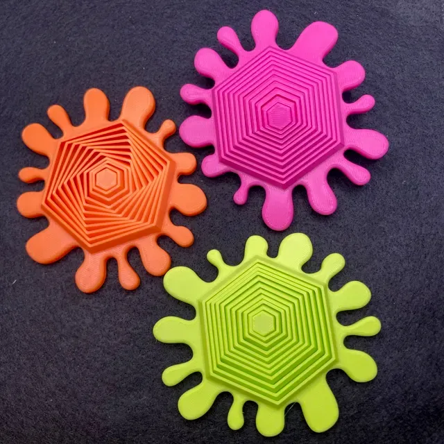 Splat Hexagon Fidget Toy - Print in Place ~48 min — Фото 3 из 13