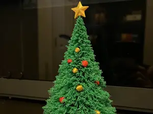 Tiny Christmas Tree Ornaments + Star + Stand