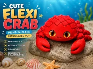 Flexi Crab | Articulated Crab - Print-in-Place