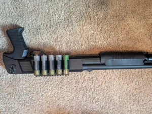 M56A Airsoft Shotgun Mount, Pic Rail and Shells