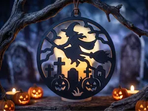 Flying Witch Halloween Ornament