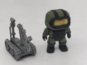 Military EOD soldier with Robot articulating 
