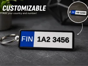 Fully Customizable EU License Plate Keychain