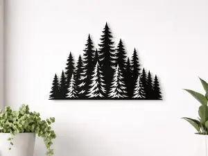 Wild Pine Forest Silhouette - Nature Wall Art
