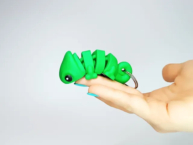 Cute Flexi Pets Chameleon (Keychain & Magnet) — Image 3 of 9