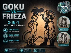 Goku vs Frieza - 2-in-1 Wall Art & Display Stand