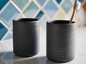 Modern Ribbed Toothbrush or Pencilholder