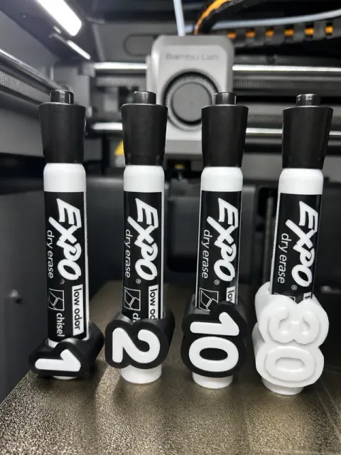 Numbered Dry Erase Expo Marker Toppers 1-50 — Image 3 of 8