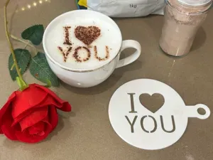 I Love You - Heart Coffee Stencil Cappuccino Art