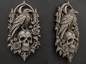 Raven’s Requiem – Gothic Wall Sculpture