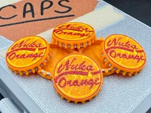 Realistic Nuka Orange Bottle Cap (from Fallout)