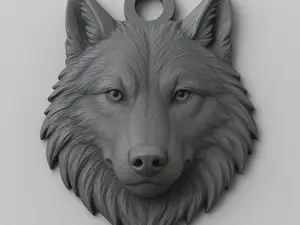 Wolf Head Keychain
