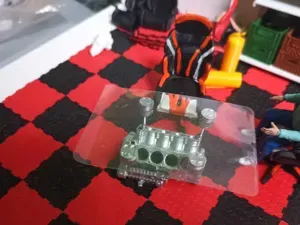 garage table in the shape V8 engine in 1:14 scale