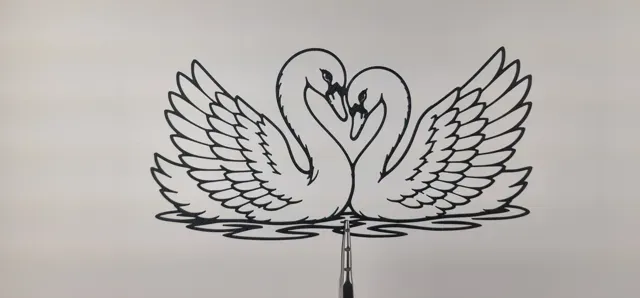 Romantic Swan Couple 2D Wall Art — Image 2 of 3
