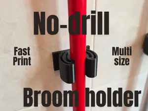 NO-DRILL BROOM STICK HOLDER