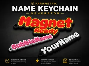 Personalized Name Keychain & Magnet Generator